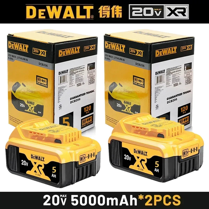 Dewalt 20v Battery, 20v MAX 5Ah 6Ah Battery DCB200 DCB206 DCB205 DCB184 DCD805 for Dewalt Power Tool Replacement Battery