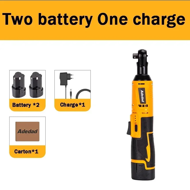 3/8 12V Rechargeable Electric Wrench,Ratchet Set, Angle Drill, Screwdriver To Remove Screw Nut, Automobile Maintenance Tool