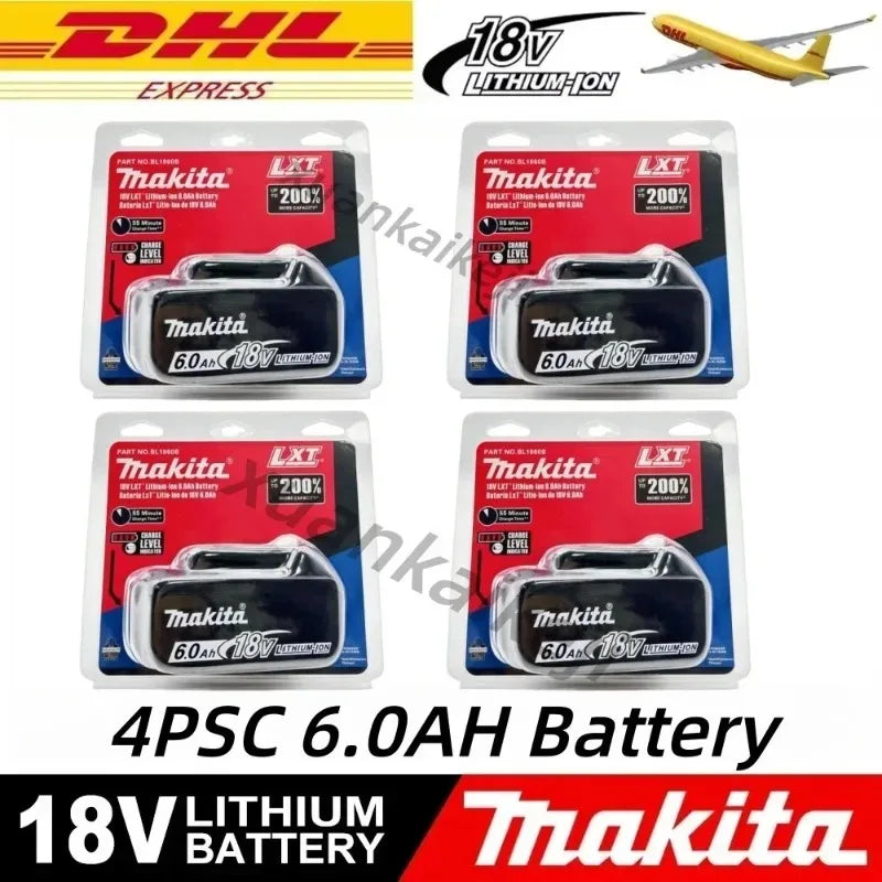 6Ah 100% Original Makita 18V Battery BL1860B Rechargeable Lithium-Ion Battery for Makita 18V Power Tools Replace the Battery.