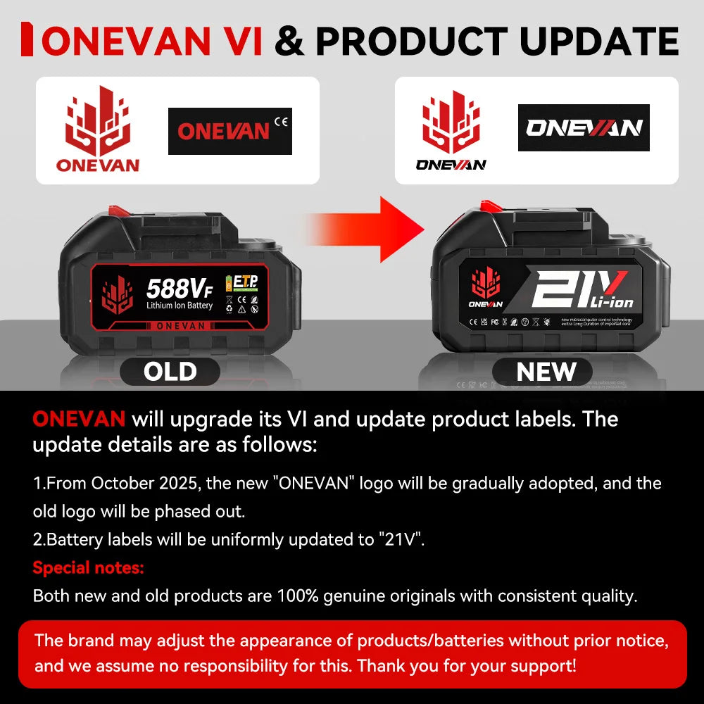 ONEVAN 1500W Brushless Electric Impact Drill 650NM Cordless Screwdriver Plates Soil Wood Working Tool For Makita Battery Pin