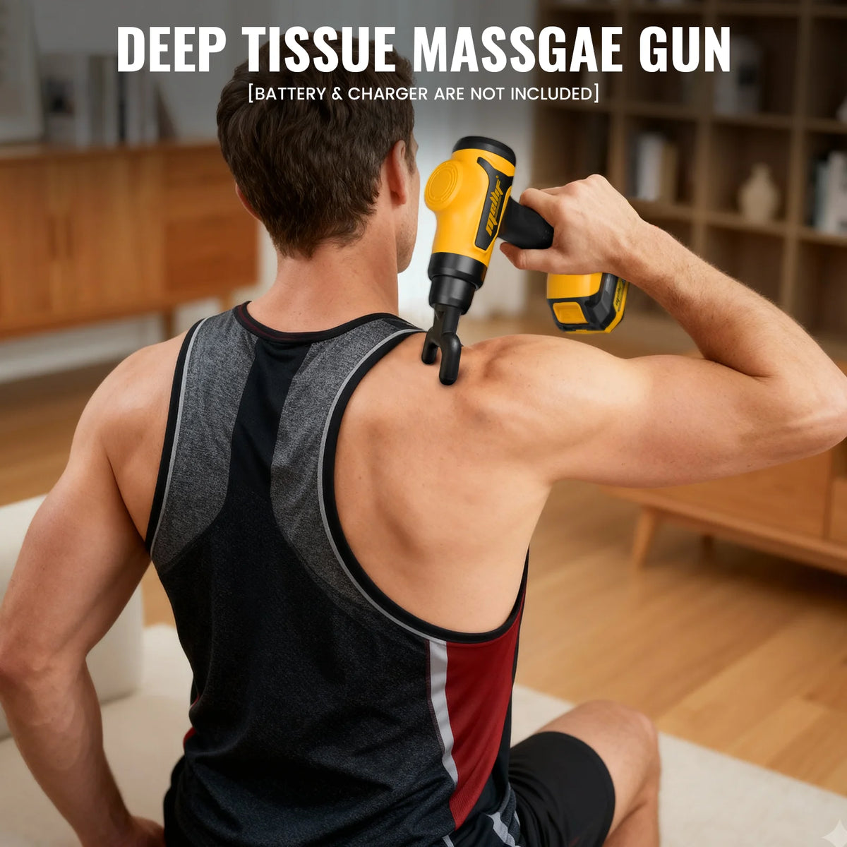 Fascia Gun Compatible with Dewalt 20V MAX Battery (Tool Only) Muscle Relaxation Massager Electric Vibration Massage Gun