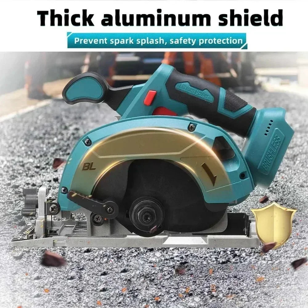 165mm Brushless Circular Saw Cordless Electric Saw for Wood Metal Ceramic Stone Wall Cutting Electric for Makita 21V Battery