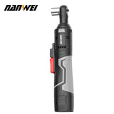 16v Portable Cordless Electric Ratchet Wrench 3/8" Rechargeable Lithium 90 Degrees Right Angle Electric Torque Wrench Set