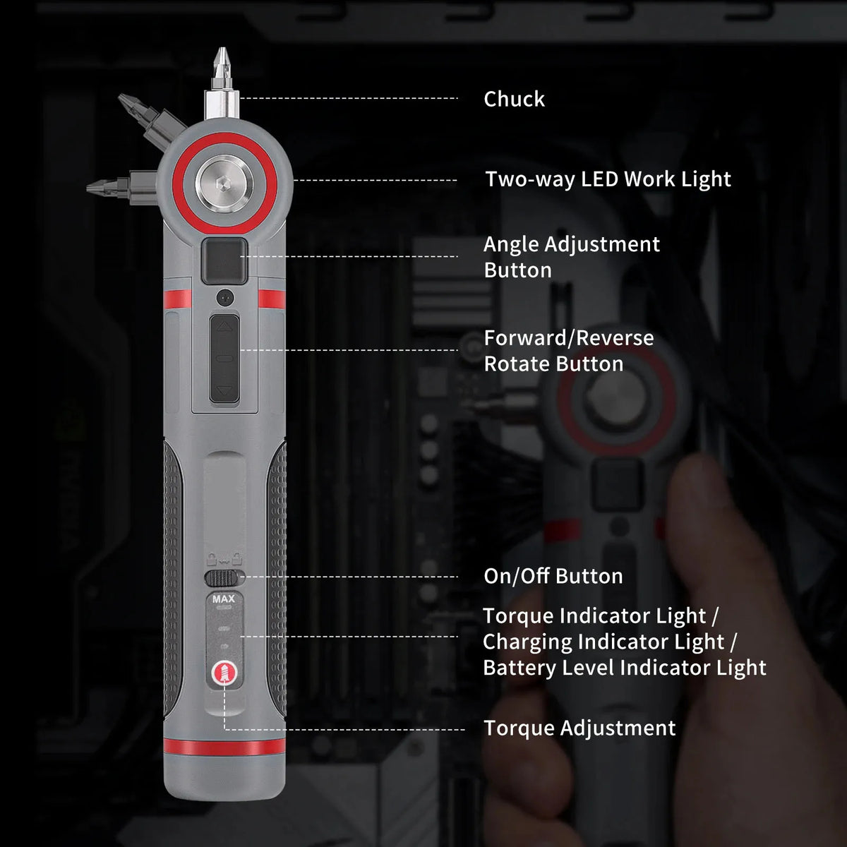 Adjustable Angle mini Electric Screwdriver Set, Handheld Screwdriver Tool for Household Lithium Power Charging
