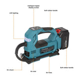18V Cordless Air Pump For Car Bicycle Tires Balls Portable Car Tire Inflator Air Compressor For Makita 18V Battery, No battery
