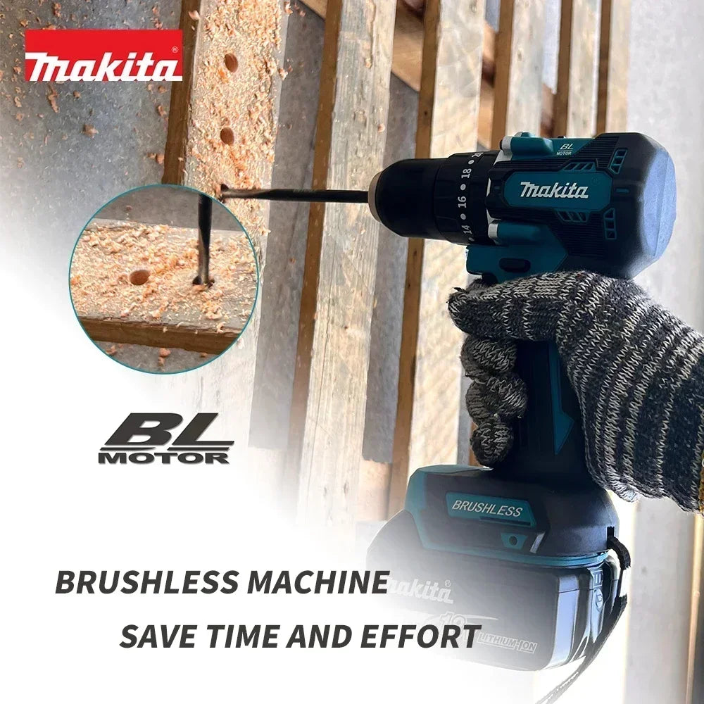 Makita Original. DDF487 Cordless Driver Drill Brushless Electric Impact Screwdriver Rechargeable Power Tool 18V