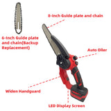 For Milwaukee 18V Battery Brushless 8 Inch & 6 Inch Chainsaw Auto Oiler Electric Chain Saw Cordless Garden Pruning Power Tools