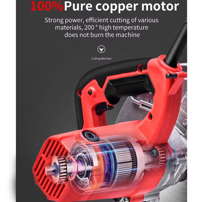 185mm Portable Cut Off Saw Mini Benchtop Cutting Machine All Copper Motor Precision Dial Multi-Angle Metal Wood Profile Cutter