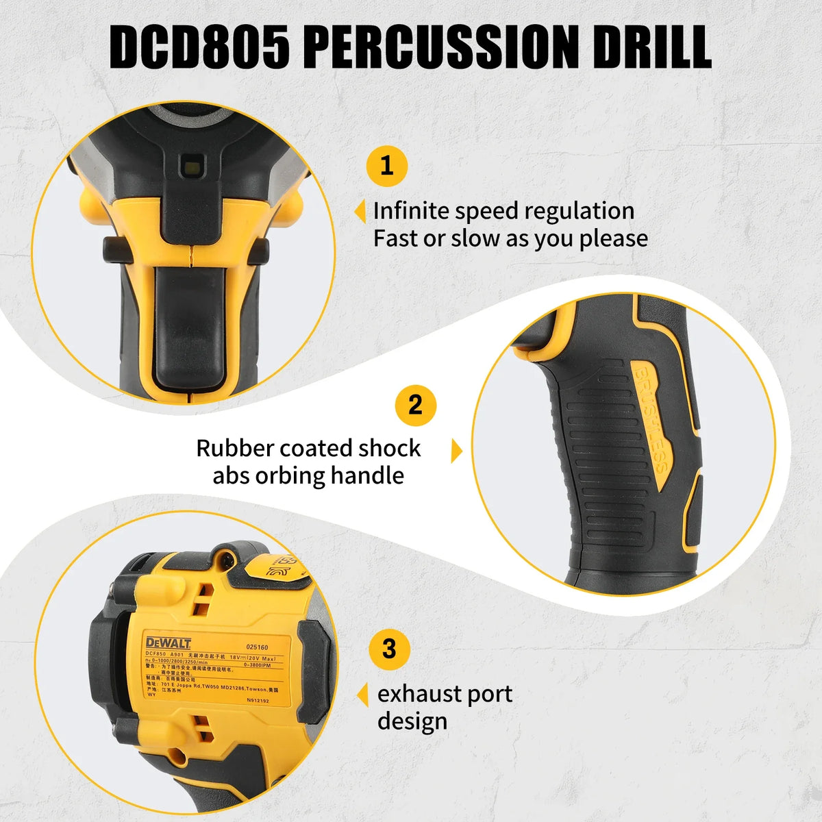 DeWalt DCF850 Brushless 20V Lithium-ion Screwdriver, Drill, and Car Repair Power Tool （no battery）
