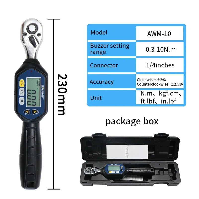 SHAHE Mini Digital Torque Wrench 1/4 3/8 1/2 Adjustable Professional Electronic Torque Wrench Digital Hand Tools