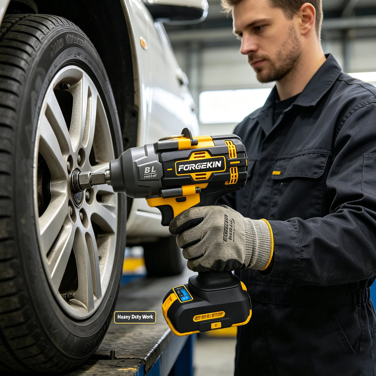 FORGEKIN 1/2” inch Brushless Impact Wrench 20V Power Pressure-Driven Speed,Double Safety&Ergonomic Design for Dewalt battery pin