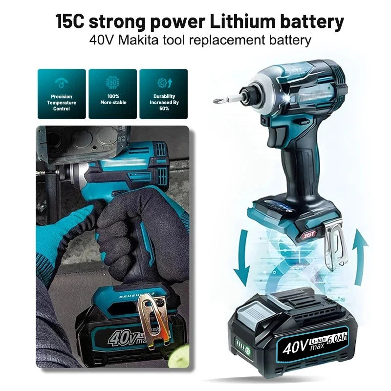 40V Power tools replacement battery For Makita 40V XGT battery BL4050F 6.0Ah, BL4050F For brush cutter GRU13