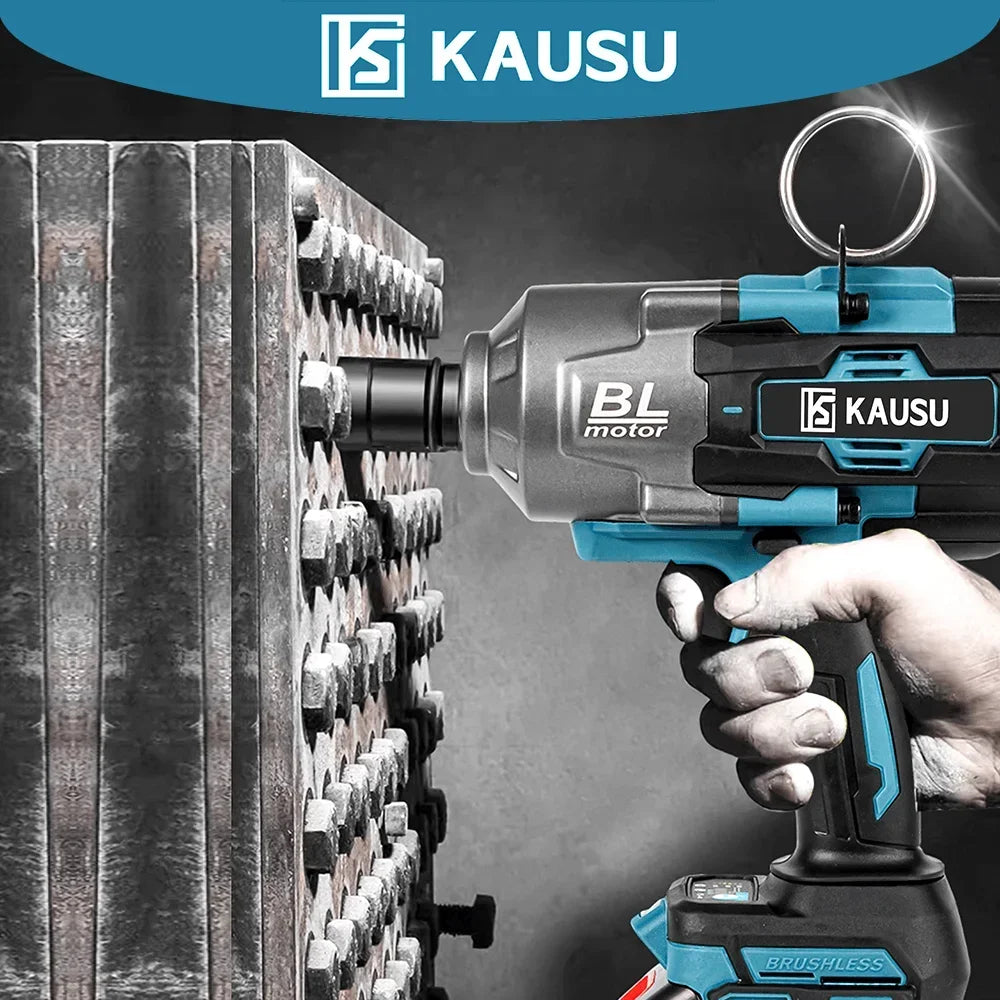 KAUSU 1/2 Inch Electric Impact Wrench Brushless Max 2500N.m Cordless Rechargable Wrench Power Tool For Makita 18V Battery