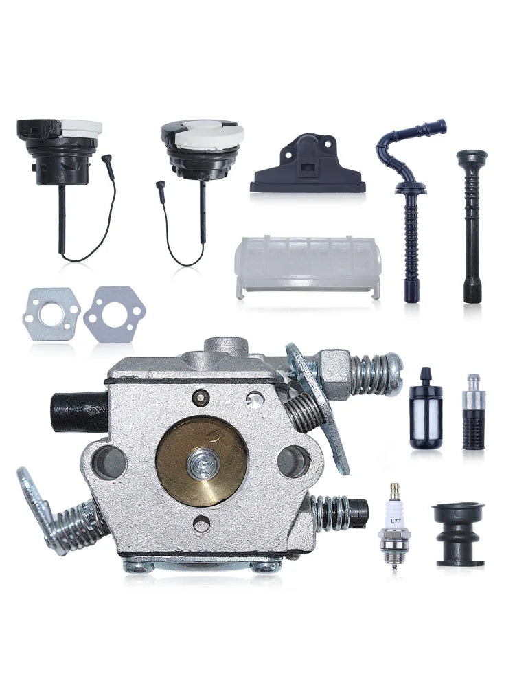 Carburetor Kit for STIHL 021,023,025 Chainsaw, Replacement Parts Carburetor Accessory Includes Gasket, Spark Plug, Fuel Cap