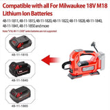 Electric Air Pump Powered Inflator Cordless Car Tire Air Compressor Inflatable Pump Fit Makita/Dewalt/Milwaukee 18V No Battery