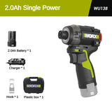 WORX WU138 0il Pressure Brushless Cordless impact drill 12V 50Nm 1300rpm 4000bpm Smart clutch professional Electric Dril
