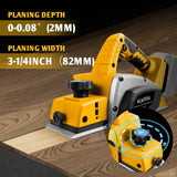 Brushless Electric Planer 82mm Cordless Woodworking Handheld Planer DIY Wood Smoothing Grooving for Dewalt 20V Battery Pin