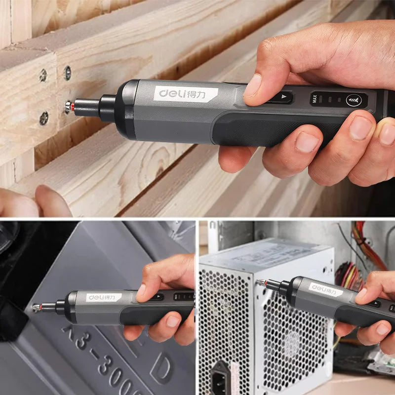 DELI-Mini Electric Screwdriver Set, Multi-function Disassembly, Torque Repair Tools Kit, Household Cordless Power Drill Tools