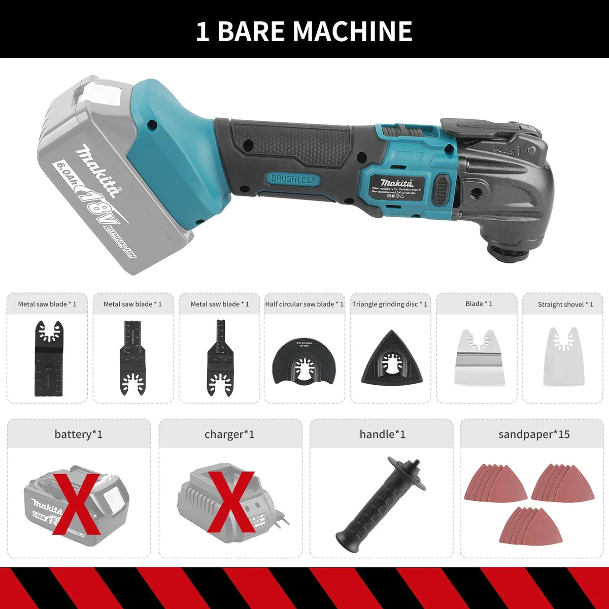 2026 Makita Brushless Quick Release Oscillating 18V Tool Multi Functional Tool Renovator Electric Trimmer Compatible.DTM51