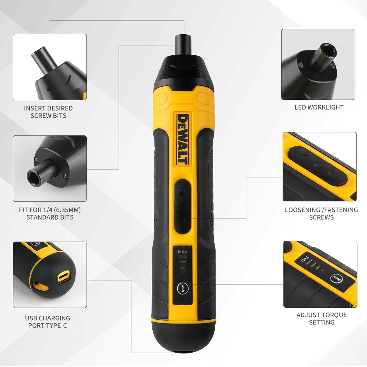 DEWALT Cordless Electric Screwdriver Rechargeable Adjustable Drill Multifunctional Disassembly HT422