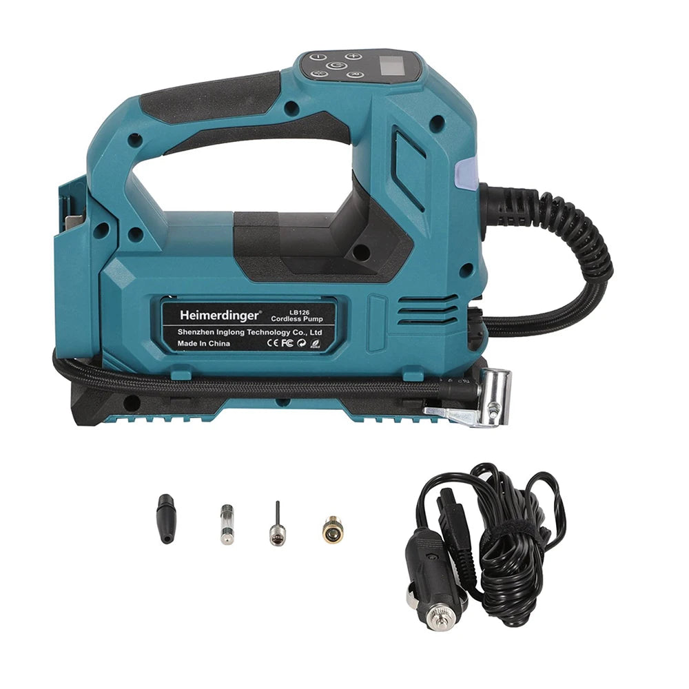 18V Cordless Air Pump For Car Bicycle Tires Balls Portable Car Tire Inflator Air Compressor For Makita 18V Battery, No battery