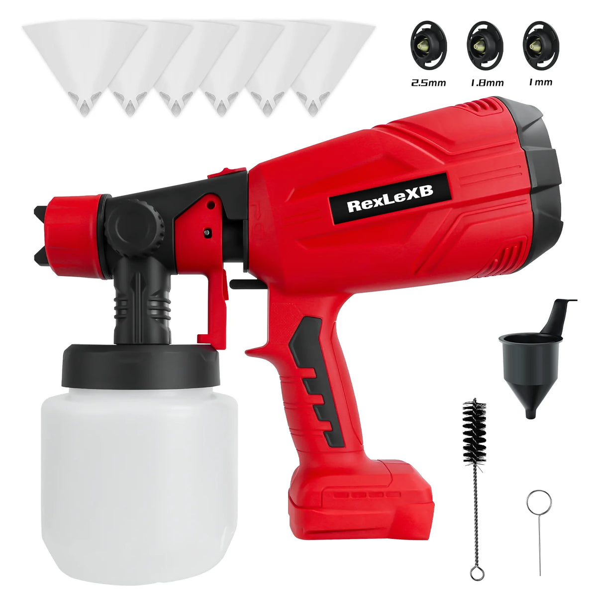 800ML Electric Spray Gun Cordless Paint Sprayer Auto Furniture Cabinets House Painting Easy to Clean for Milwaukee 18V Battery