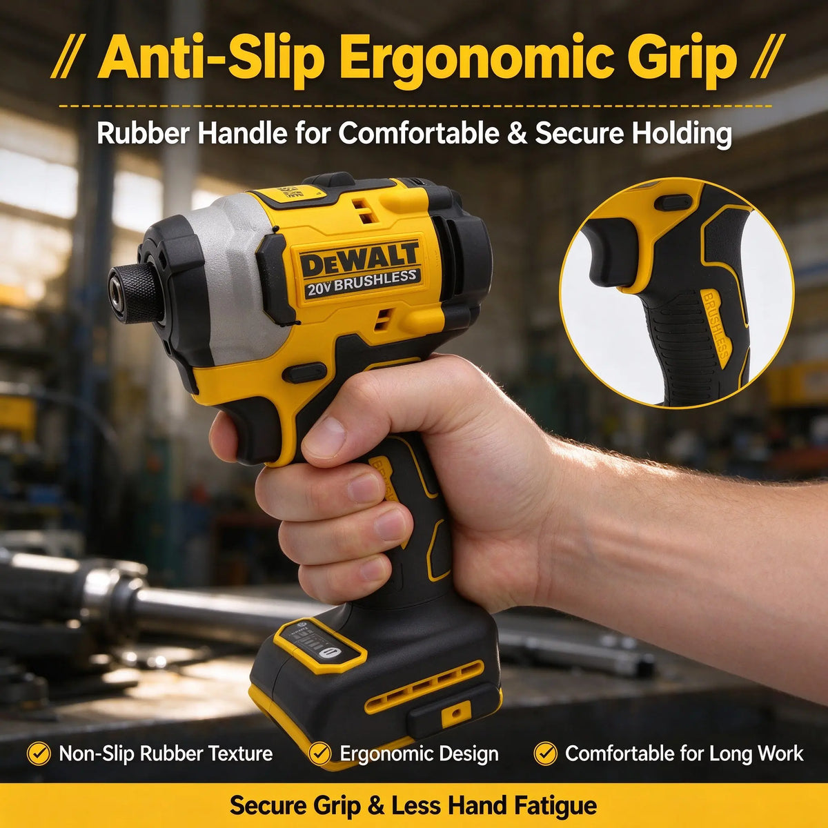DEWALT DCFOld850 3250RPM Brushless Impact Driver, 205N.m Cordless Screwdriver Electric Impact Drill for DEWALT 20V Battery