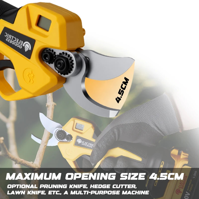 Electric Goddess Brushless 45mm Electric Pruning Shear For Dewalt 20V Battery Cordless Fruit Tree Bonsai Electric Scissors