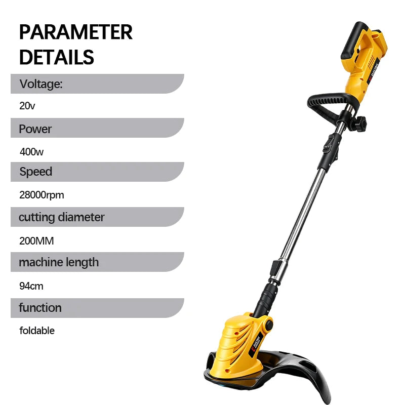 Electric Goddess Brushless Electric Lawn Mower Cordless Grass Trimmer Cutter Garden Power Tool For Dewalt 20V Battery Pins