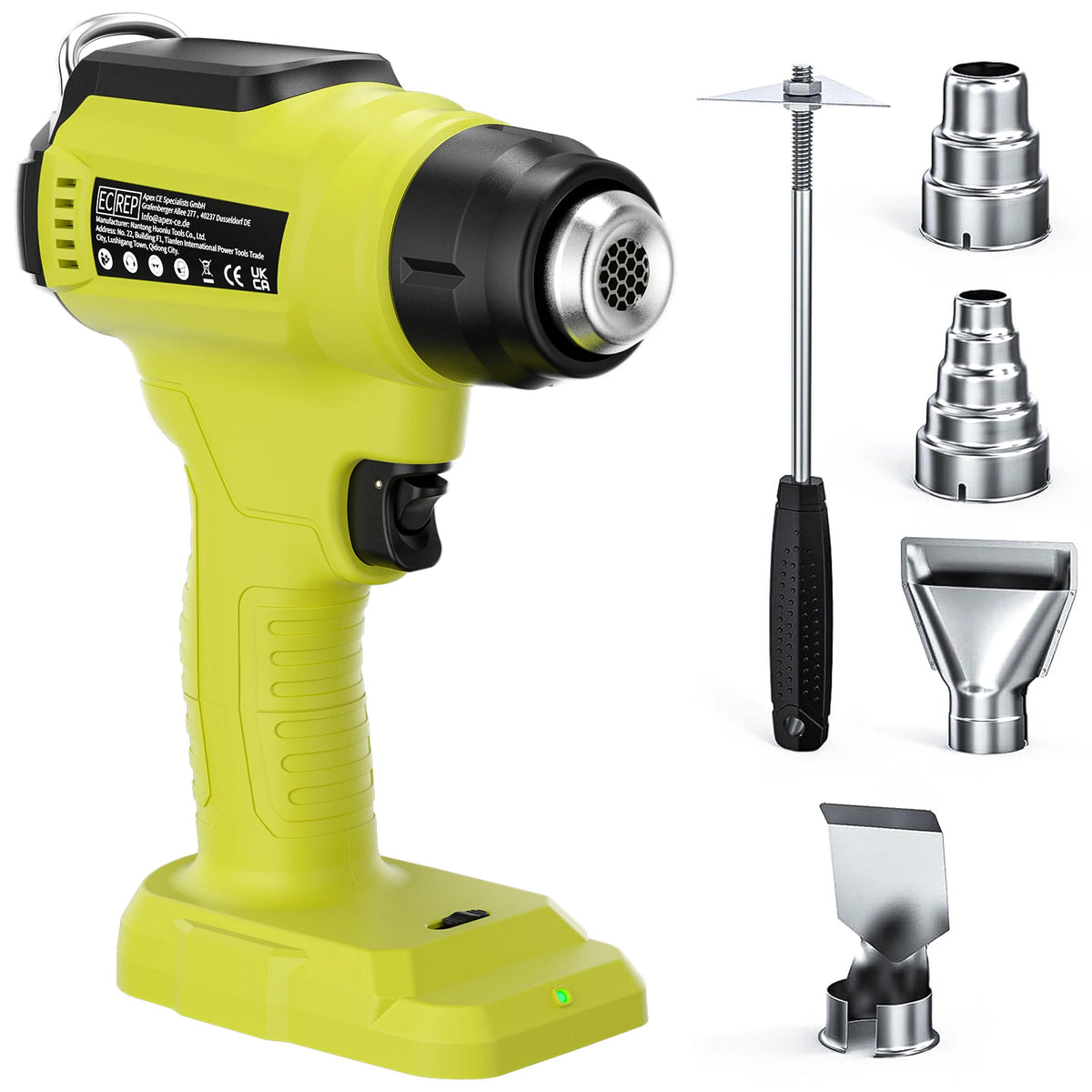 Nananuu 350W Cordless Heat Gun Portable Power Tool Heat Shrink Gun For Makita/For Dewalt/For Ryobi/For Milwaukee(NO Battery)