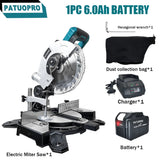 PATUOPRO 8 Inch Brushless Miter Saw Single Bevel 45° Compact Electric Saw Wood Aluminum Cutter Power Tool For Makita 18V Battery