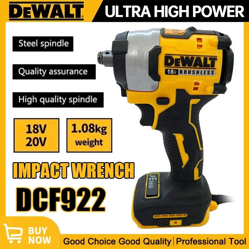 DEWALT DCF922 20V Compact Impact Wrench Brushless Motor Variable Speed Electric Wrench Professional Tool For Truck Repair
