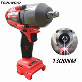 Fit For Milwaukee 18V Battery 1300NM Large Torque Cordless Wrench Brushless Electric Impact Wrench Repair Power Tools Car Truck
