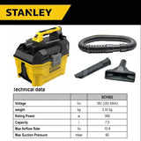 Stanley Rechargeable Cordless Vacuum Cleaner Wet & Dry 20V 7.5L Home Cleaning Construction Site Power Tools NO.SCV002