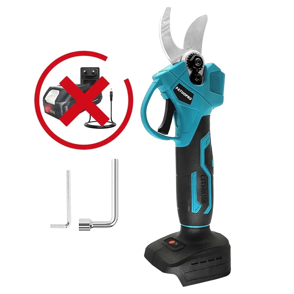 PATUOPRO 30MM Cordless Brushless Electric Pruning Shear Tree Bonsai Pruner Branches Cutting Power Tool For Makita 18V Battery