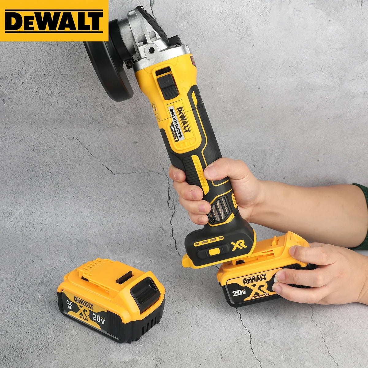 DEWALT DCG405NT 125mm Flat Head Angle Grinder 20V Max Brushless Cordless Lithium Cutting Grinding Machine, Bare Tool Only