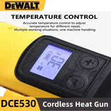DEWALT DCE530 300W Cordless Heat Gun High Power Thermal Blower for Welding Heat Shrink Wrapping Compatible Tool