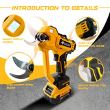 Electric Goddess Brushless 50mm Electric Scissors Cordless Fruit Tree Garden Electric Pruning Shear For Dewalt 20V Battery Pin ﻿