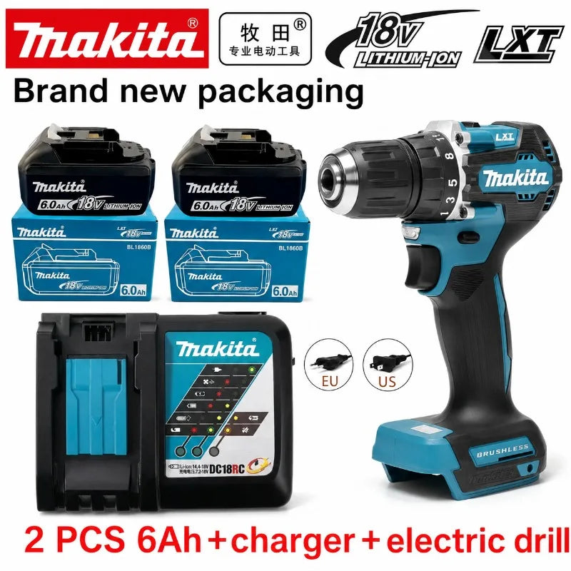 Makita 18V High‑Capacity 6.0Ah Lithium‑ion Battery Fit BL1860B BL1850B BL1840 BL1830 BL1815 Cordless Power Drill Battery Pack