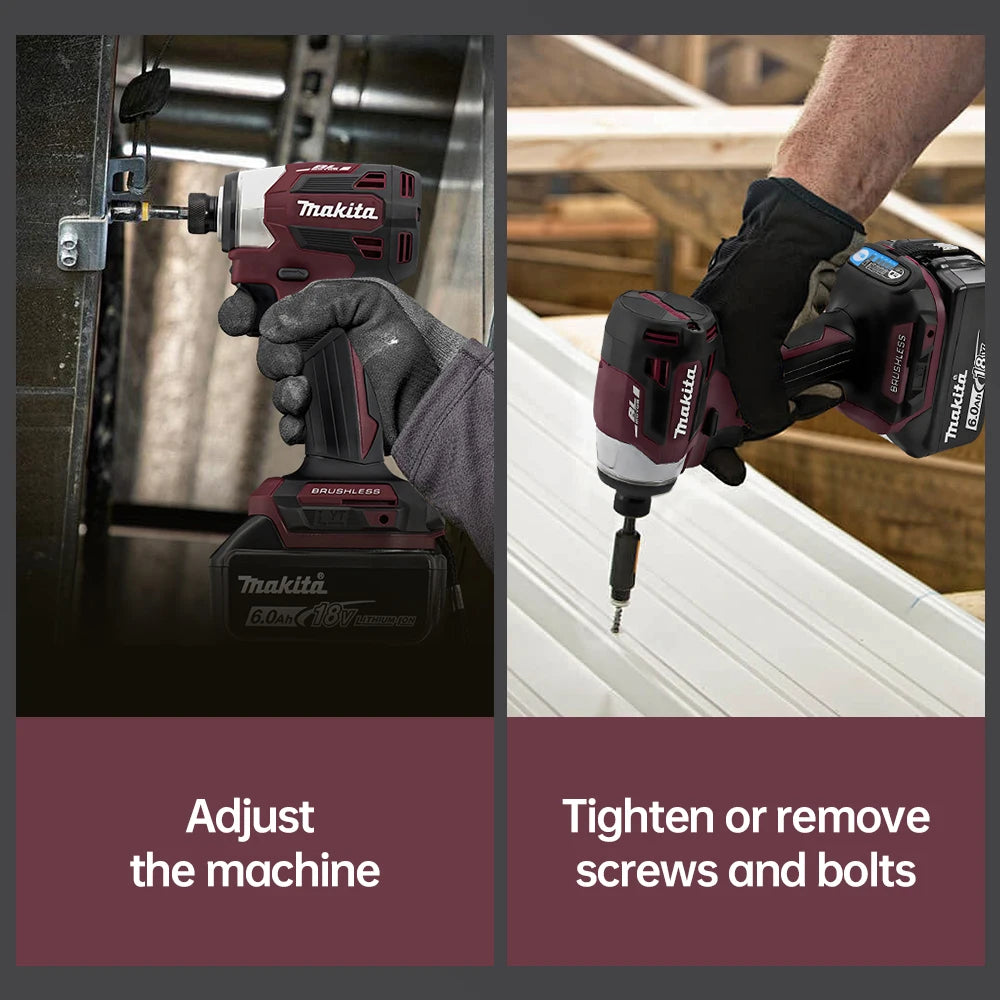 Makita DTD173 18V 180Nm Brushless Cordless Impact Driver with Ring Light Max Torque for Screw Bolt Wood Home DIY Power Tool