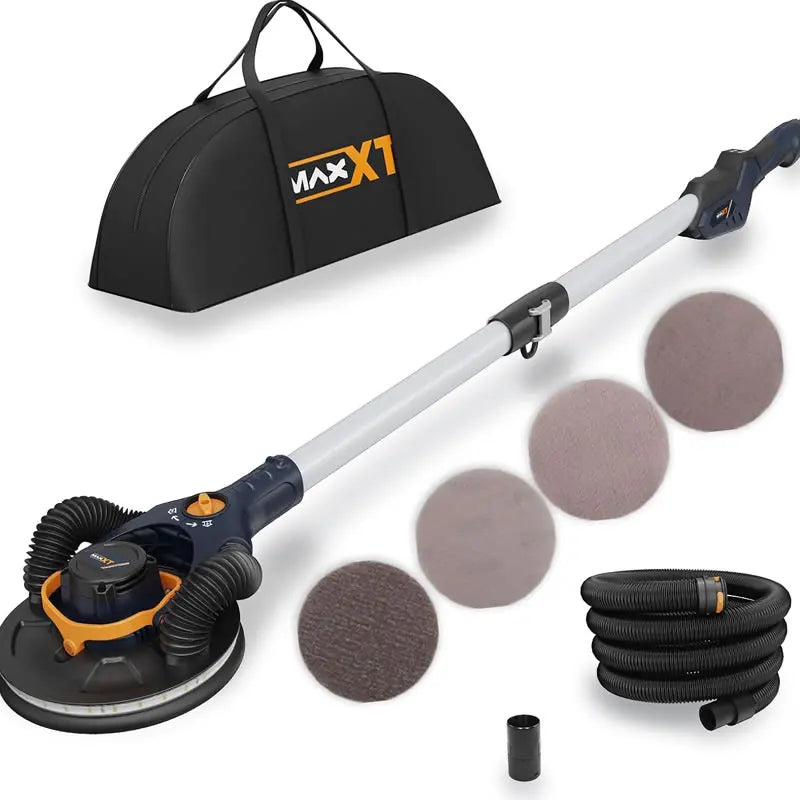 Maxxt 400W Brushless Electric Wall Sander 4mm Random Orbital Drywall Sanding Machine with 1&2 Mode Suction Switching LED Light