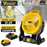 VIVSSO 12 Inch Fan 3 Speed Adjustable Outdoor Camping Fan Table Portable Air Circulators For Dewalt 20V Battery Pins
