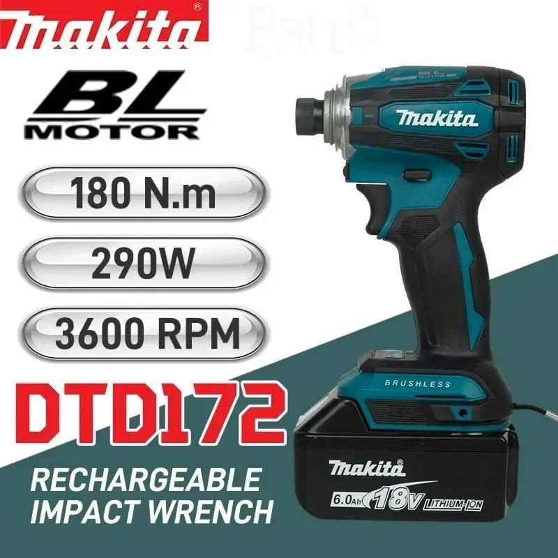 Makita DTD172 18V Brushless Cordless Impact Driver Electric Drill Power Tool For Garden Fence Deck Shed Building Wood Screw