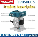 Makita 18V LXT DRT50 Brushless Cordless Trimmer for Laminate Trimming and Cabinet Joint Preparation Woodworking Tool