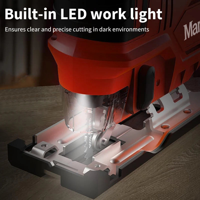 Mamidw 3000RPM Curve Saw Cordless Electric Jig Saw Portable Adjustable Woodworking Power Tool For 18v Battery