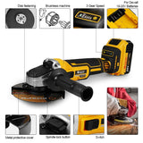 125mm Brushless Angle Grinder Li-ion Battery 4 Gear Cordless Cutting Polishing Grinding Power Tool For Dewalt 20V Battery Pin