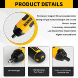 DEWALT Cordless Electric Screwdriver HT422 3.6V 5N.m Torque 1/4" Hex Chuck 1300mAh Li-ion Battery Rechargeable For HomeDIYRepair