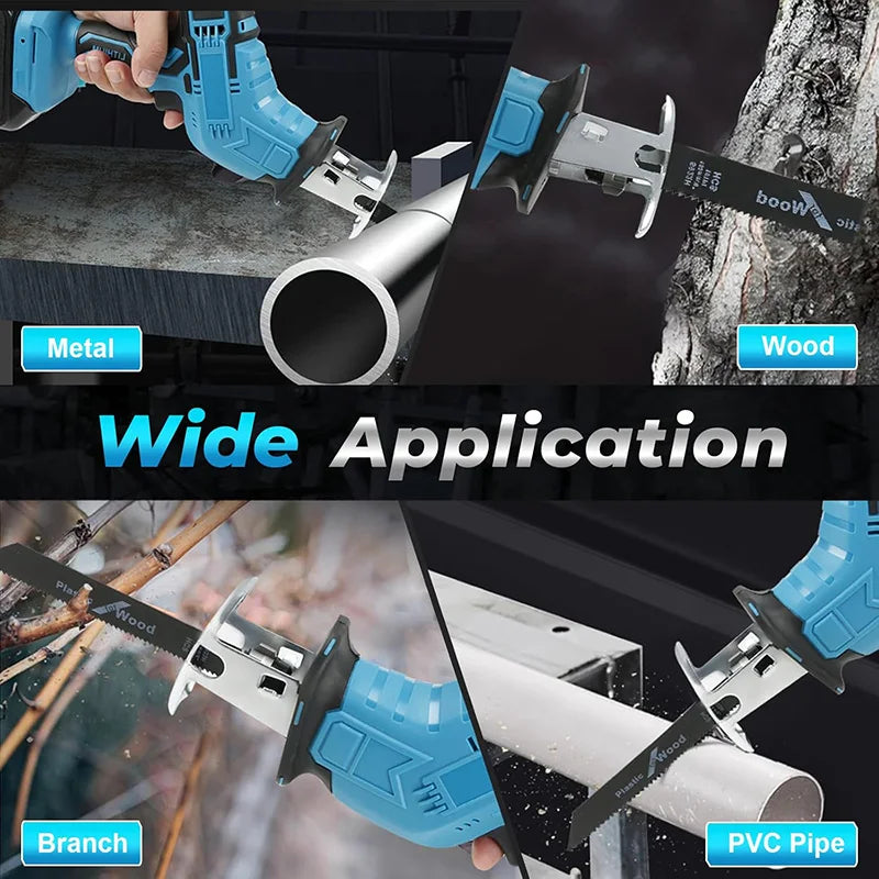 3000 RPM/Min Cordless Electric Reciprocating Saw Portable Metal Wood Cutting Machine Tool Variable Speed For 18V Makita Battery