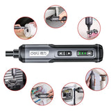 DELI-Mini Electric Screwdriver Set, Multi-function Disassembly, Torque Repair Tools Kit, Household Cordless Power Drill Tools