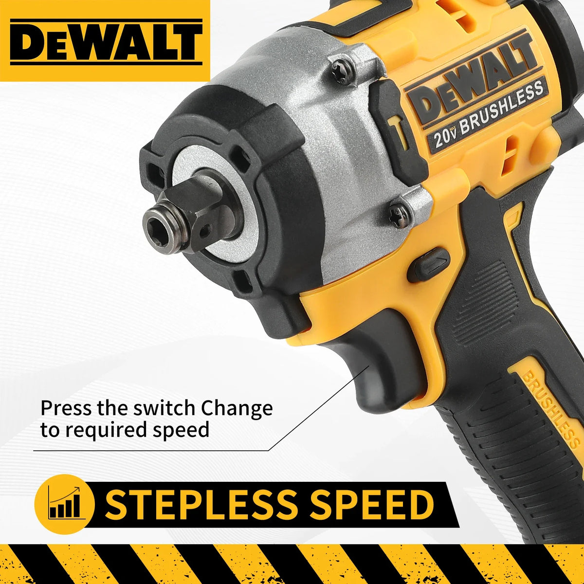 DEWALT Atomic 20V Maximum Cordless Wrench 1/2 Inch Cordless Impact Wrench Variable Speed Charging Wrench DCF921
